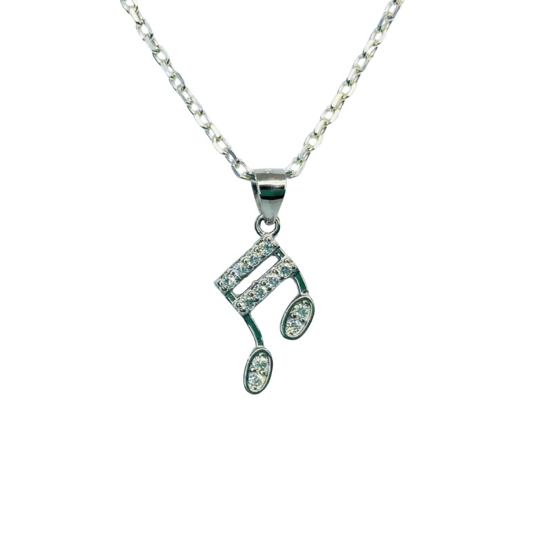 DIJE PLATA NOTA MUSICAL CON CIRCONIAS L6dnip-006