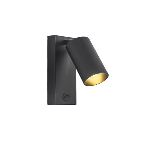 Lámpara de pared tipo spot E27 alu. negro interior IX4650