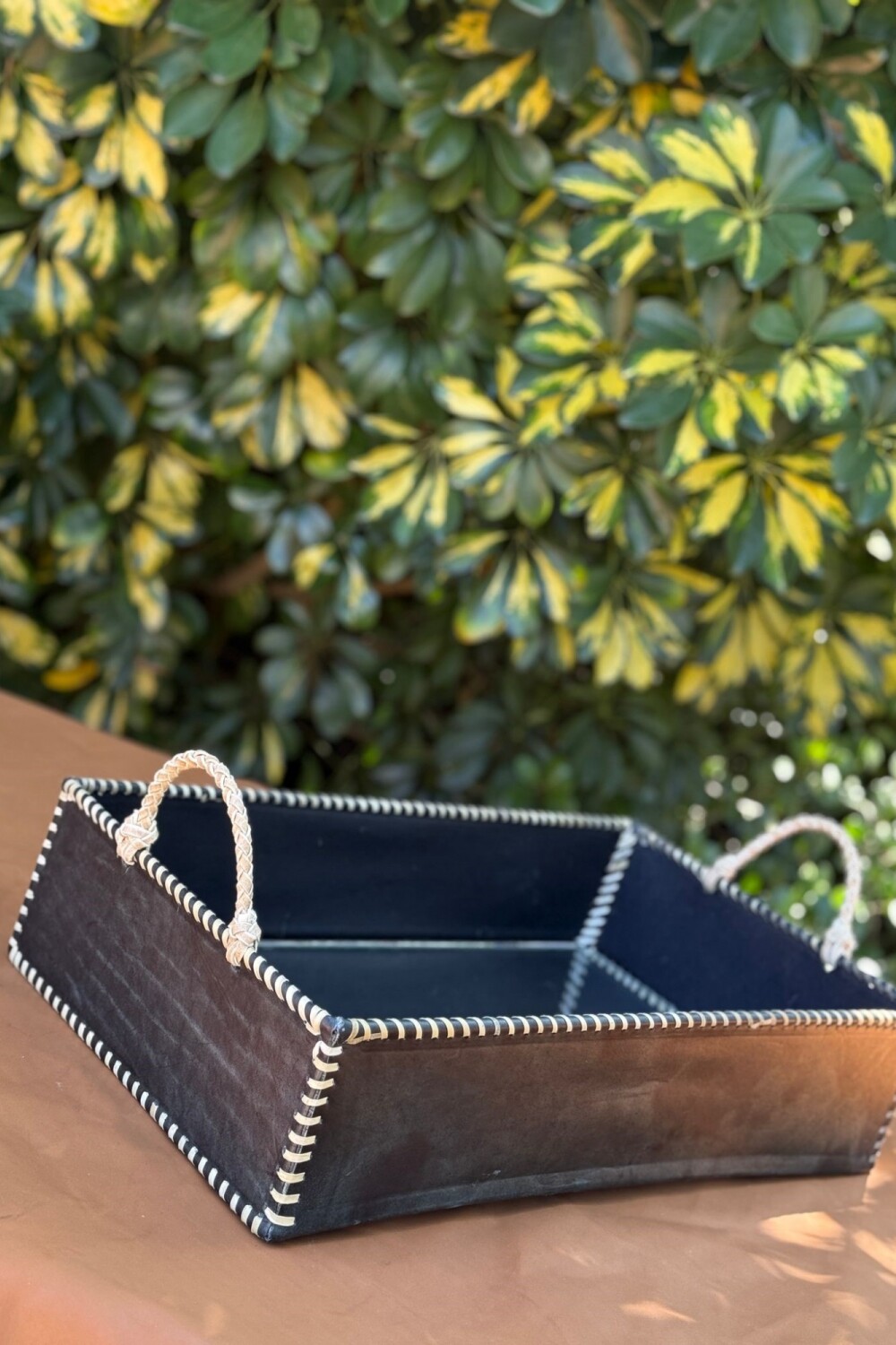 Rectangular Table Basket Trenzado Grande Negro