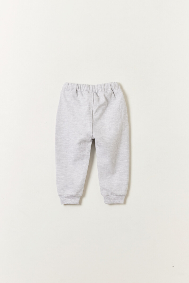 Pantalón deportivo con textura Gris Melange
