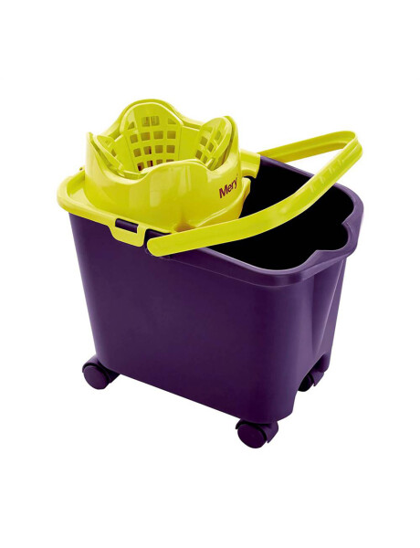 BALDE C/ESCURRIDOR Y RUEDAS 14L VIOLETA. 38x26x39CM BALDE C/ESCURRIDOR Y RUEDAS 14L VIOLETA. 38x26x39CM