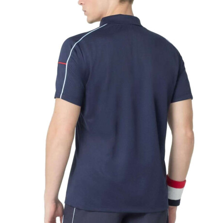 Fila Polo Masculina Tennis Line Marino-Blanco