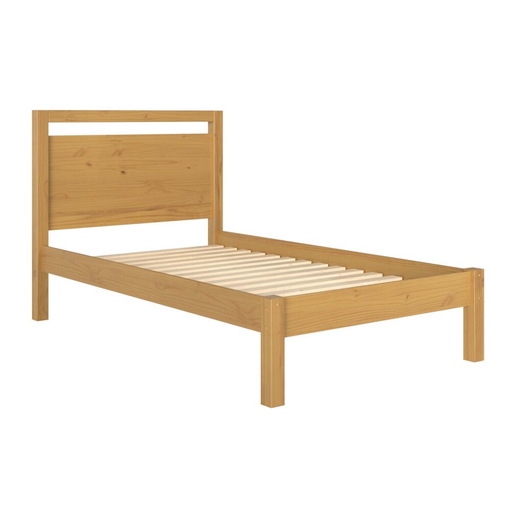 CAMA 1 1/2 PLAZA MADERA NATURAL-BEIGE CAPRI