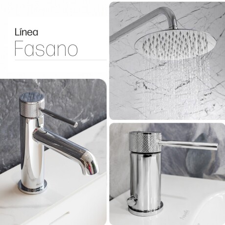 JUEGO DE GRIFERIA MONOCOMANDO BAÑO BRILLO FASANO 3 PIEZAS CROMO