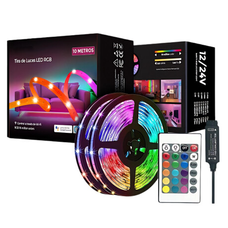 Cinta Led RGB De Colores Con Control 10 Metros Bluetooth Multicolor