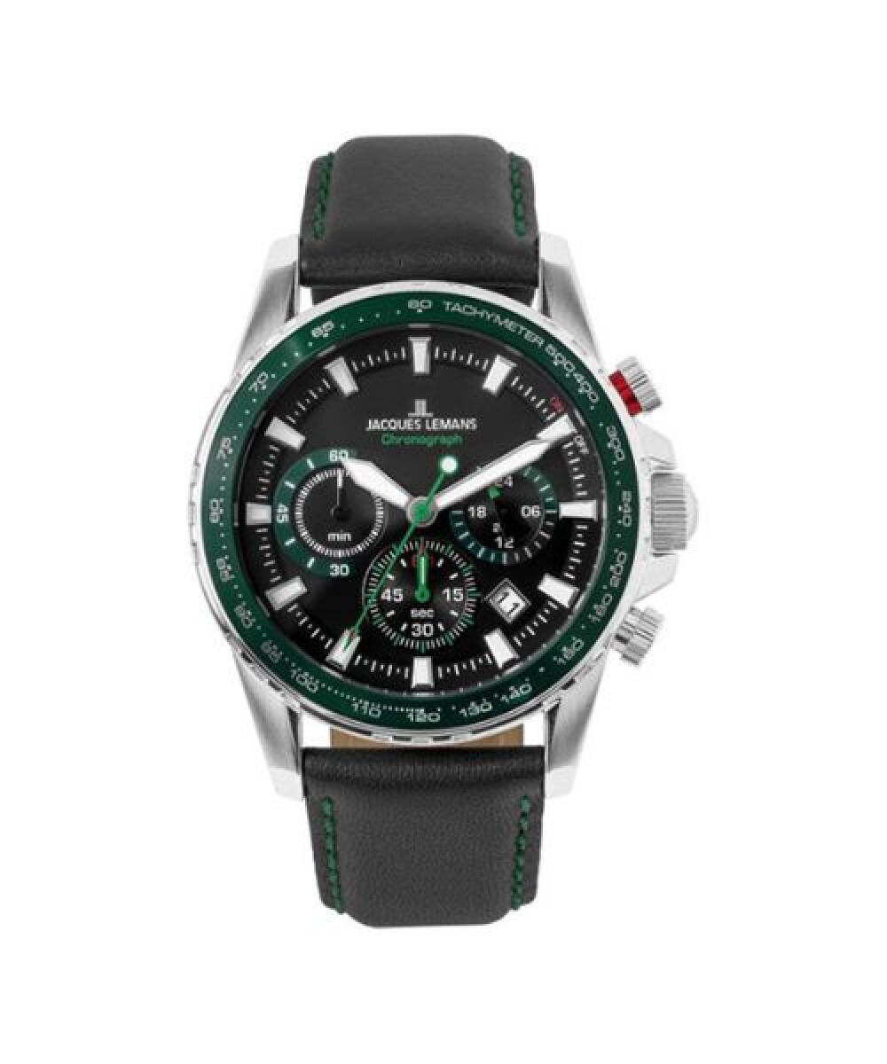 Reloj Jacques Lemans 1-2099C en cuero para hombre - Negro 