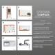 JUEGO DE MOBILIARIO DE COCINA LINEA AMETISTA, PILETA MESADA Y GRIFERIA DE PARED NOGAL Y BLANCO