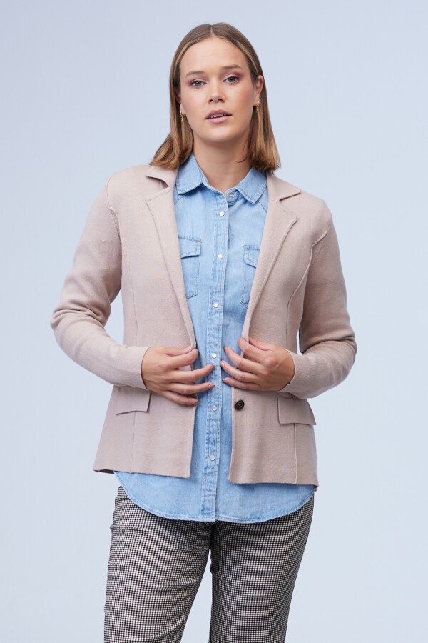 Cardigan Solapa BEIGE