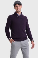 SWEATER ARROW C.SHAWL MORADO