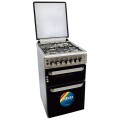 COCINA DOBLE HORNO CON 3 HORNALLAS Y 1 DISCO ELÉCTRICO INOXIDABLE 50X60 CM Cocina Doble Horno Con 3 Hornallas Y 1 Disco Eléctrico Inoxidable 50x60 Cm