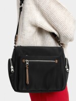 Bolso Bandolera Con Bolsos Exteriores negro