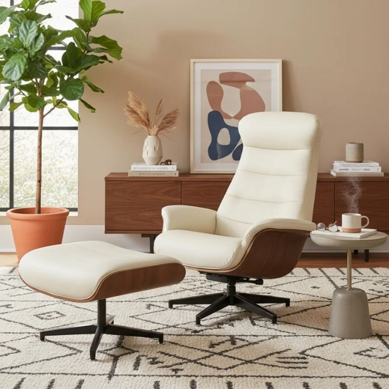 POLTRONA PAIGE RECLINABLE - 100% CUERO - PERLA MATE POLTRONA PAIGE RECLINABLE - 100% CUERO - PERLA MATE