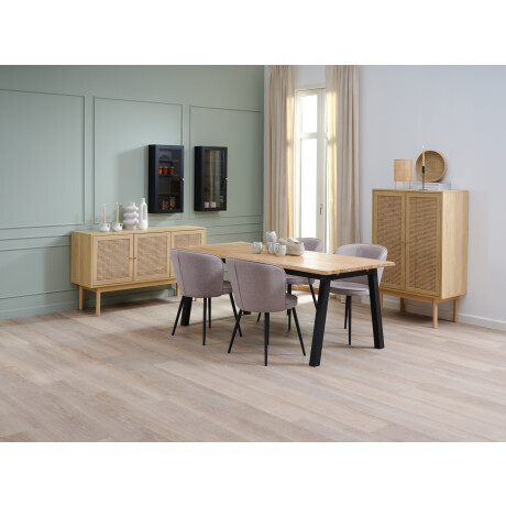 Silla De Comedor Risskov Tela Gris Claro/Negro