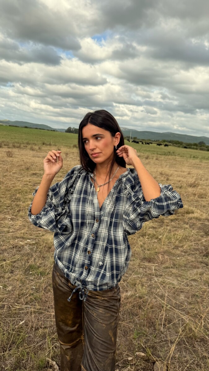 Bloom Shirt - Azul / Crudo 