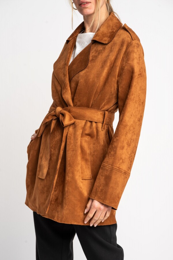 Trench Gamuza Vegana Camel