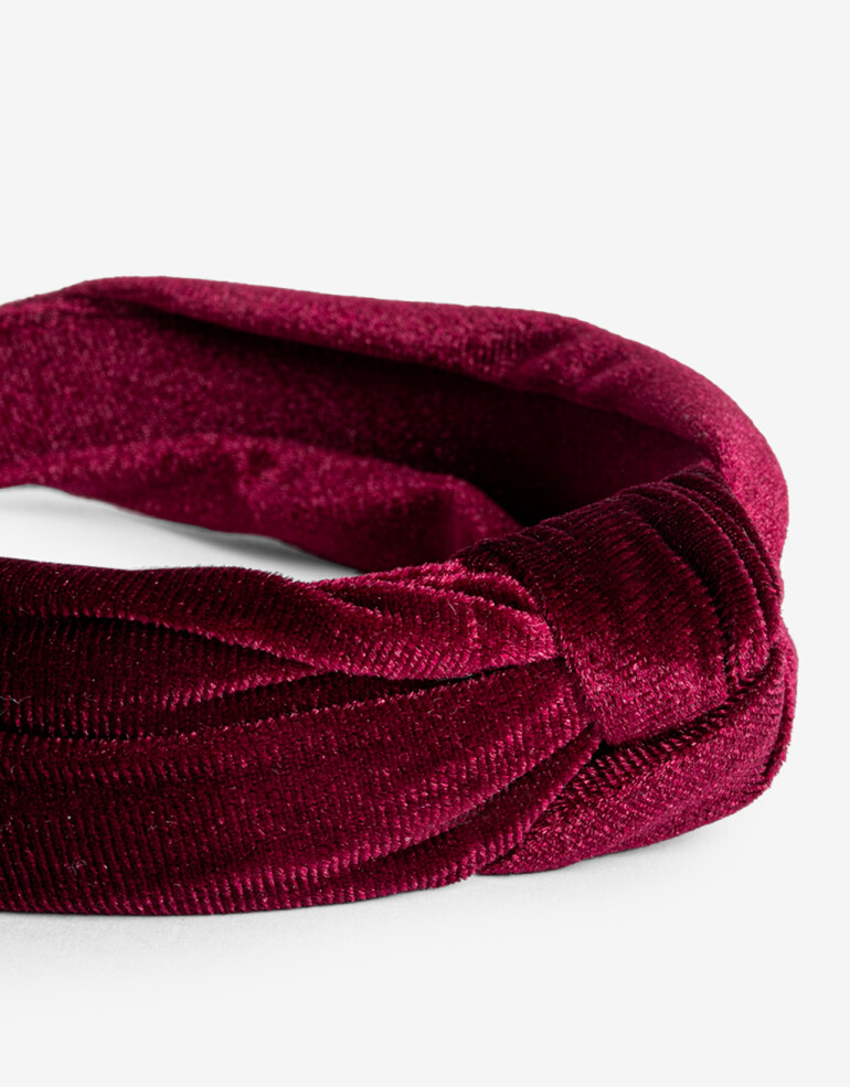 Vinchas Rígidas Liso Vincha Rígida De Velvet. - Rojo Burdeaux