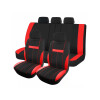 Cubreasientos De Tela 9 Piezas Negro Con Franjas Rojas Cubreasientos De Tela 9 Piezas Negro Con Franjas Rojas