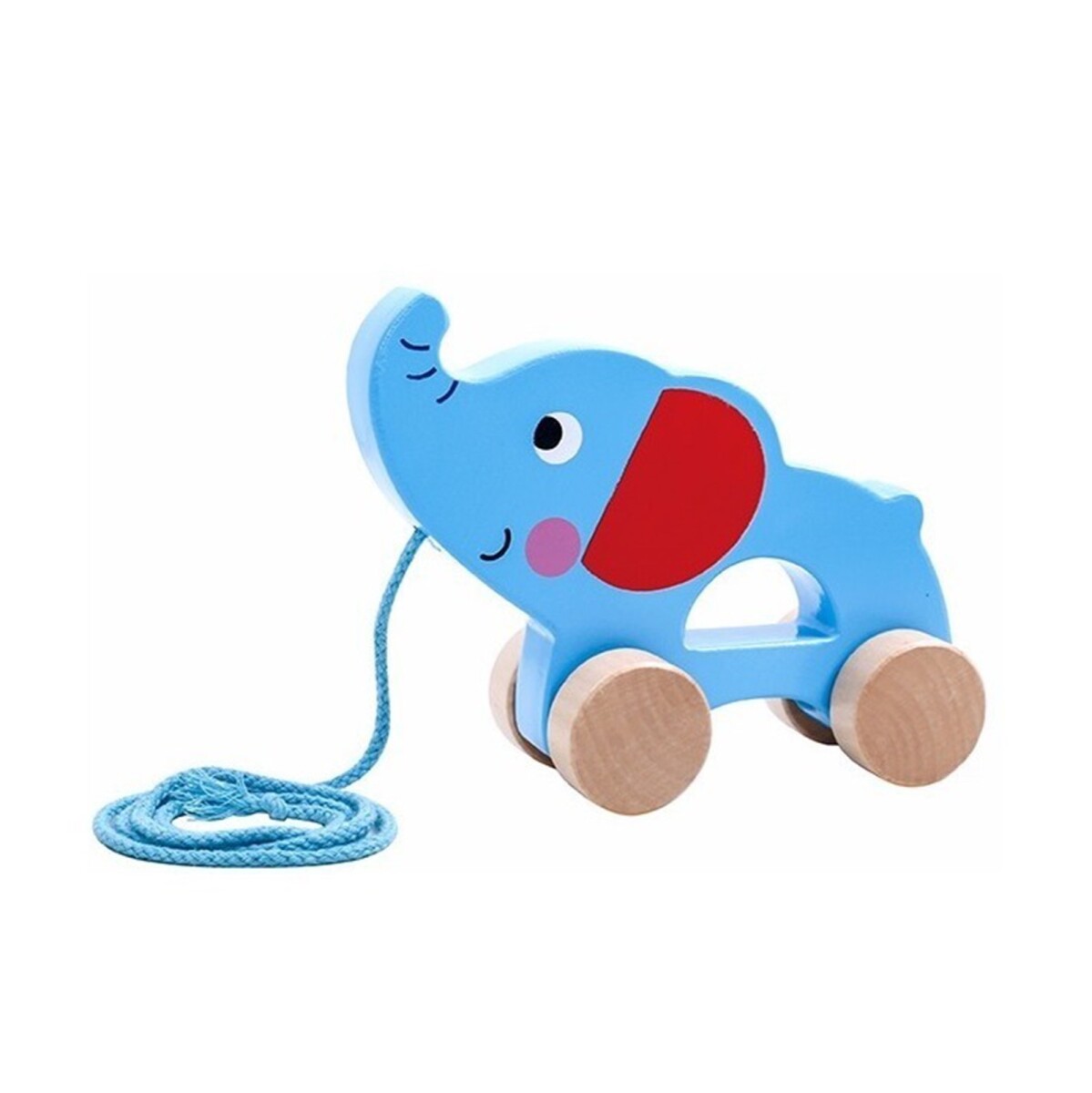 Elefante sobre ruedas en madera Tooky Toy de arrastre - 001 