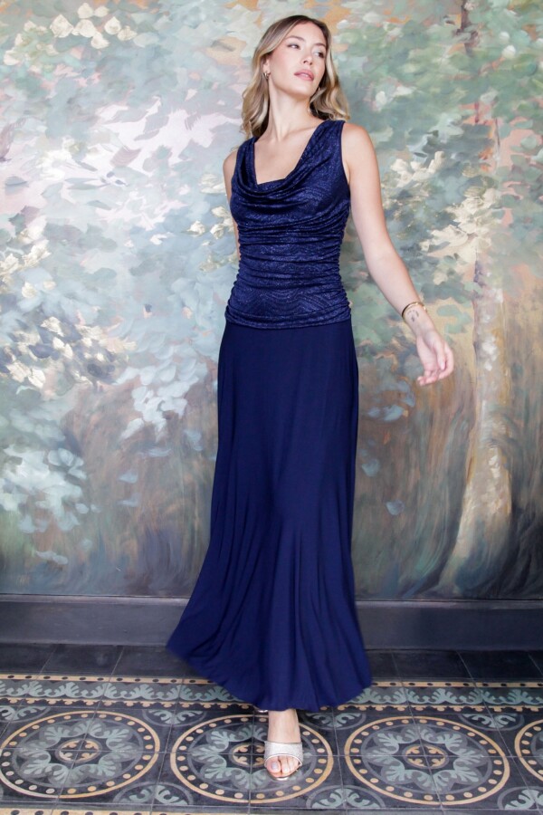 Vestido Maxi Brillo AZUL