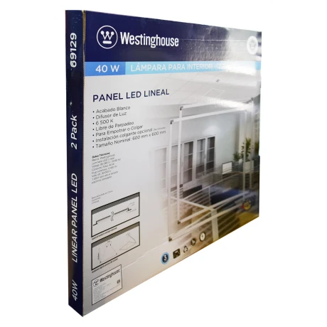 PANEL LED WESTINGHOUSE LINEAL 40 W 60X60 6.5 K 440O LUM PACK 2 UNID PANEL LED WESTINGHOUSE LINEAL 40 W 60X60 6.5 K 440O LUM PACK 2 UNID