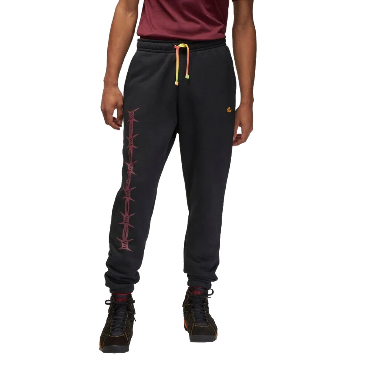 Pantalon Nike Jordan Hombre J Flt Mvp Stmt Gfx Flc Black/Cherrywood Red - S/C 