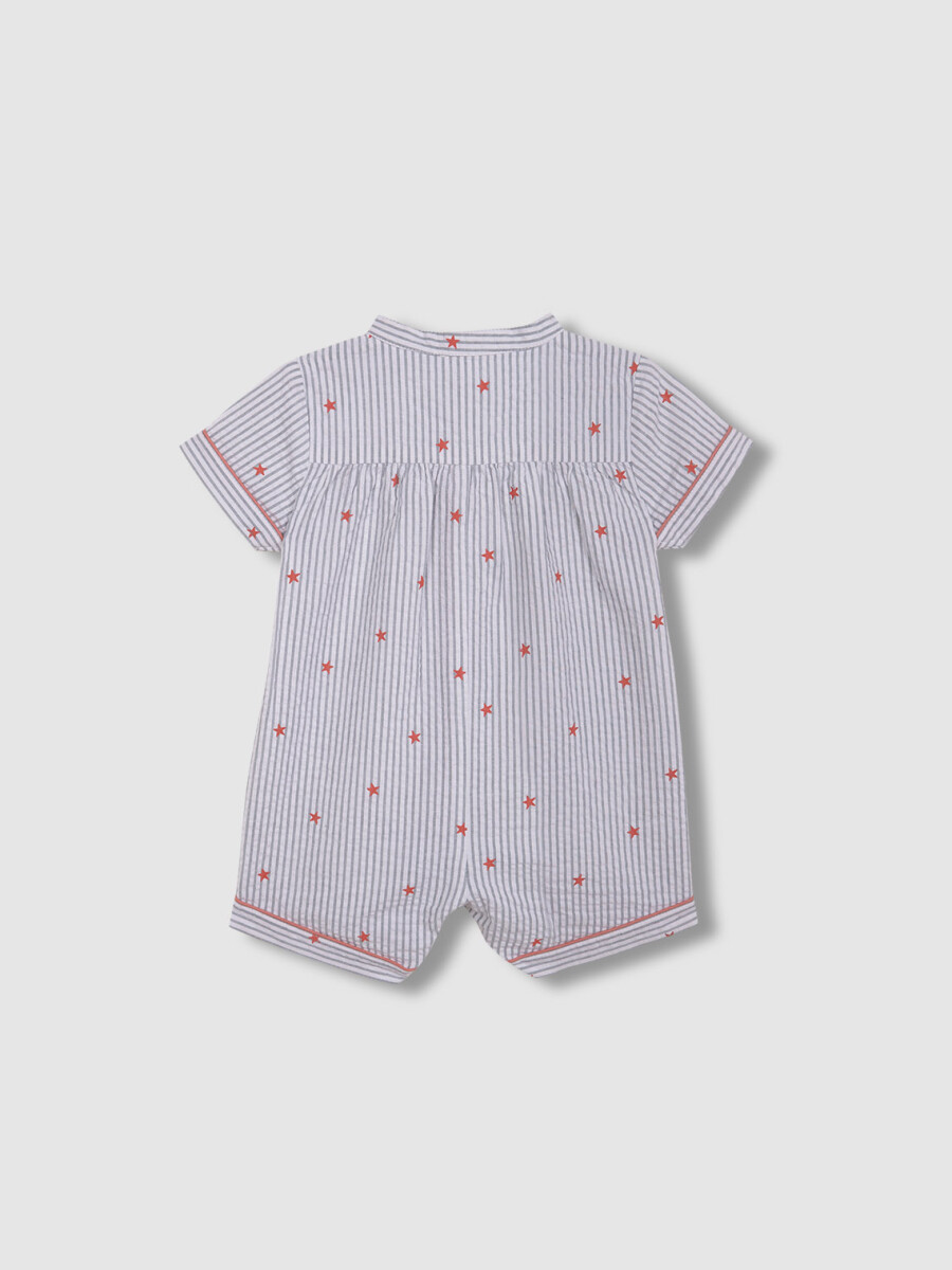 Pijama Rayas Con Estrellas Blanco