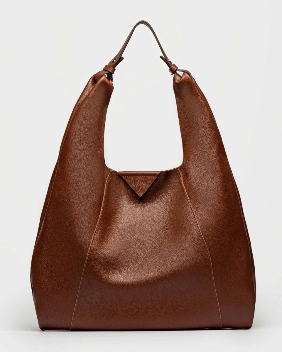 Bolso The Shopping En Cuero Graneado - Tabaco 