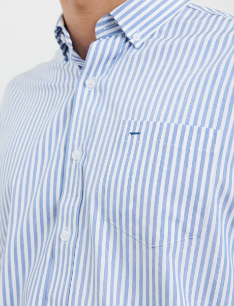 012549 CAMISA HARRINGTON LABEL Blanco/azul