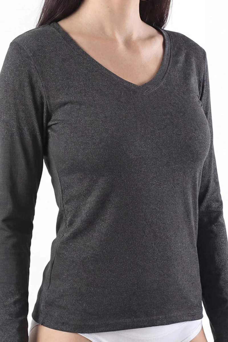 Camiseta en v supersoft Gris