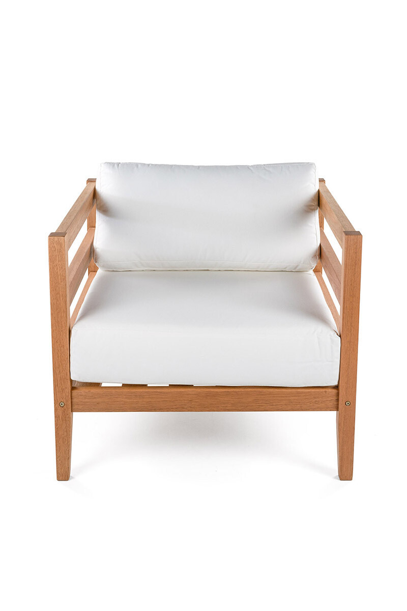 CANNES POLTRONA POLTRONA CANNES RIPADA Y ACQUABLOCK CRUDO 86x74x66CM JATOBA