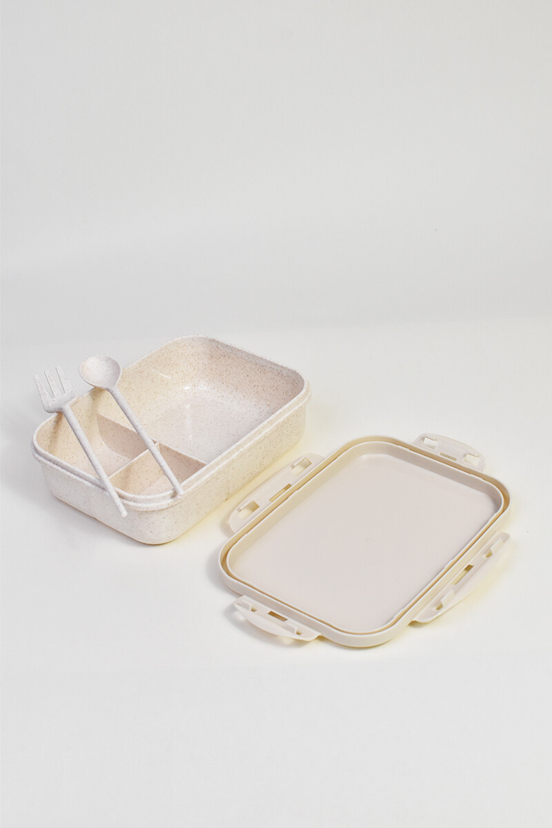 Vianda con cubiertos - Beige 