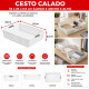 Cesto Organizador calado con asas 35 x 26 x 8.5 cm BLANCO
