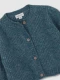 Chaqueta De Punto Botones Madera Petroleo Claro Melange
