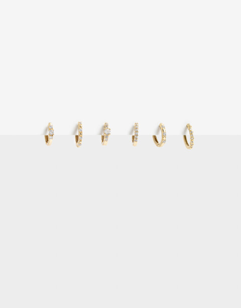Aros Argollas Set Cubic zirconia Set De Argollas Cubic Dorado - Dorado