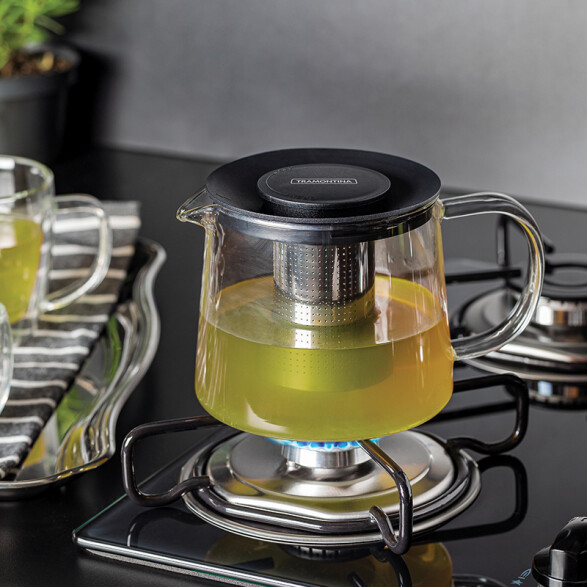 Tetera de vidrio e inox. con infusor 900ml. -TRAMONTINA TF6620