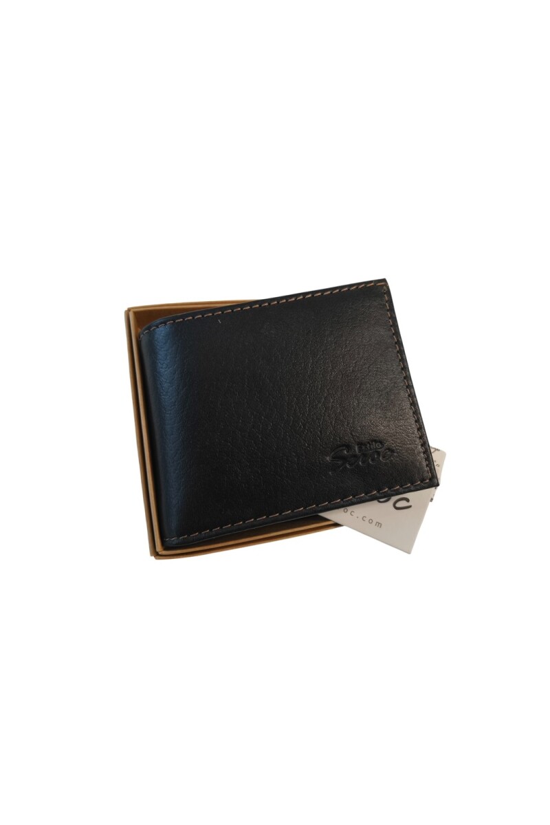 Billetera de cuero con visor Negro