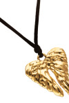 COLLAR LARGO CON HILO DE SEDA CON DETALLE DE ALAS EN ALEACIÓN DE METALES BAÑADO EN ORO 18K Colgante