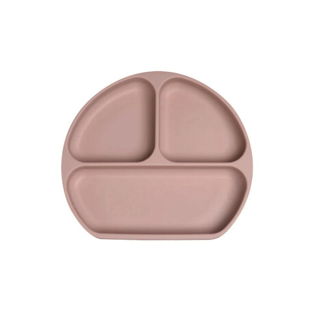 Plato de silicona con ventosa y 3 divisiones Rosado