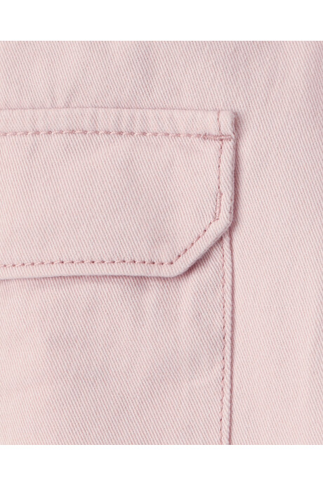 Pantalón cargo de algodón, rosado Sin color