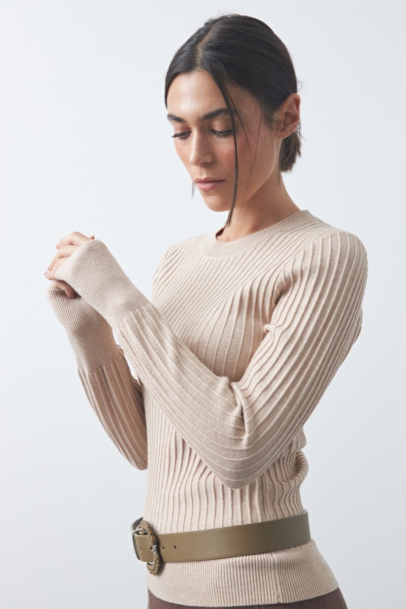 SWEATER LISE Beige Melange