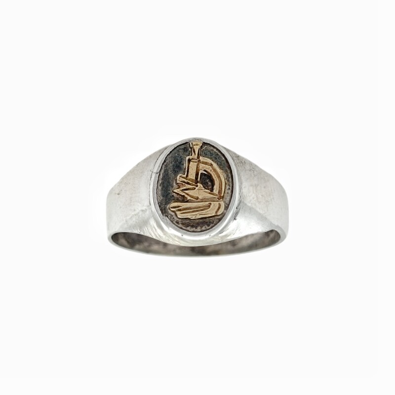 Anillo Profesión Laboratorista -Plata y Oro - AP5052 sinpiedra