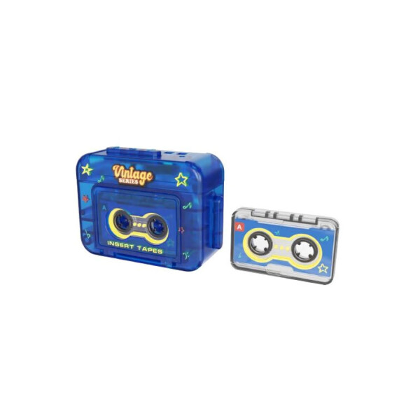 Llavero cassette grabador azul
