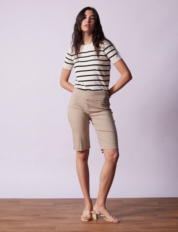 Bermuda Pretina Ancha BEIGE