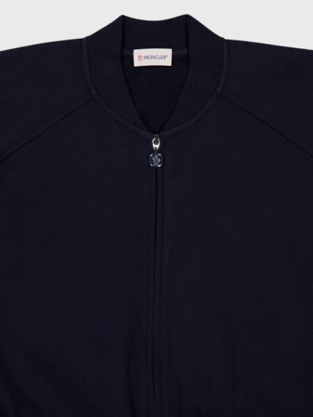 Moncler - Chaqueta con Cremallera de Algodón Azul