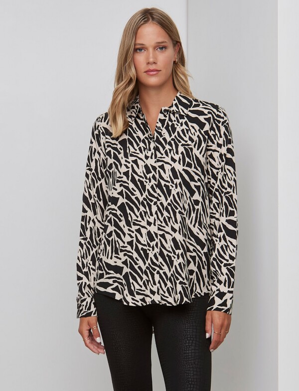 Camisa Animal Print NEGRO/BEIGE