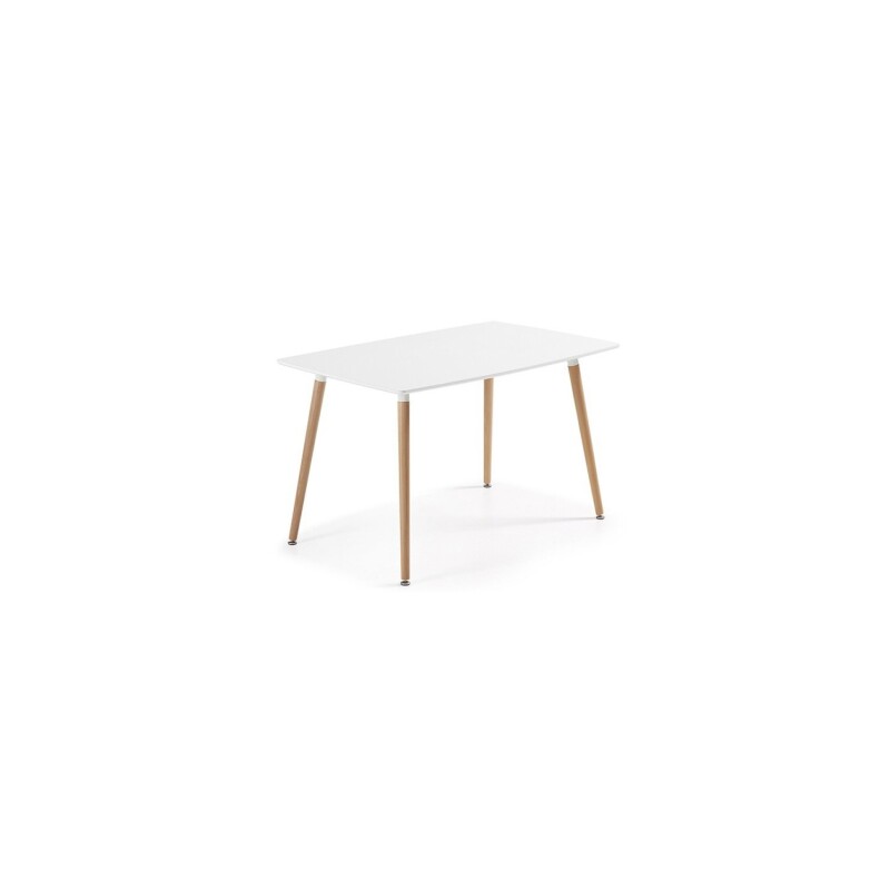 Juego de Comedor Eames Mesa Rectangular 120x80 + 4 Sillas Blanco