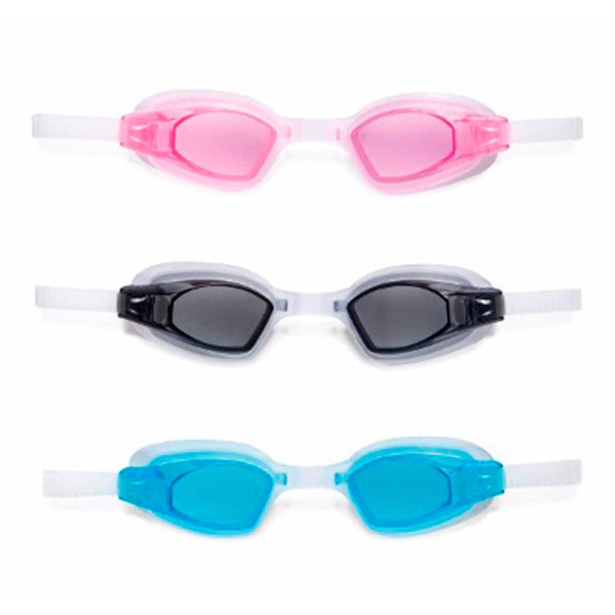 INTEX LENTES DE NATACION DEPORTIVO LATEX FREE EDAD +8 TRES COLORES 