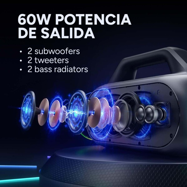 Parlante Bluetooth Portátil Mifa Inalámbrico IP67 60W Wildbox Color Negro