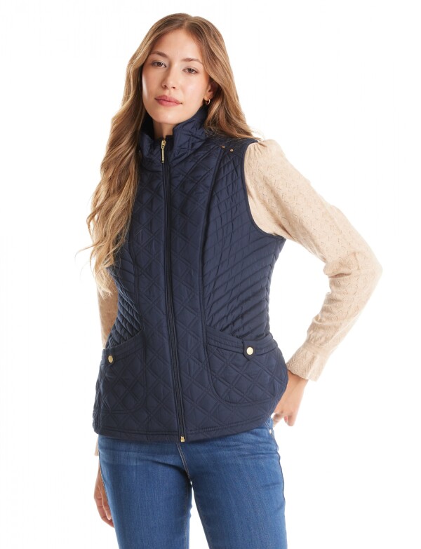 Chaleco Capitoneado & Forro Símil Piel AZUL