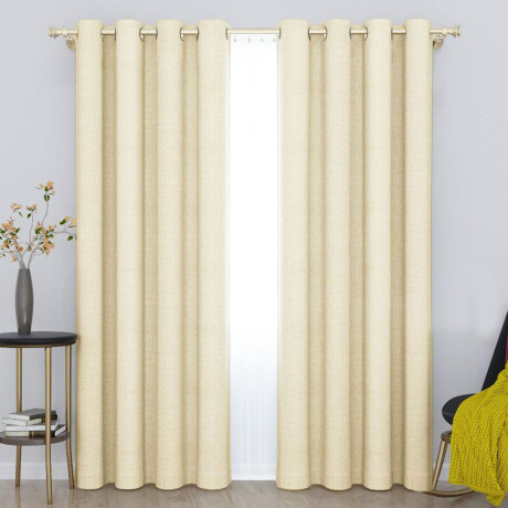 Set x2 Cortina Blackout 140x230 Cm Living Dormitorio Tostado Claro